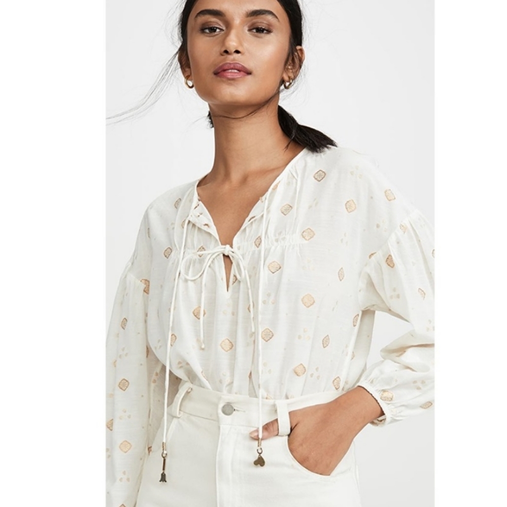NWT Joie Nadija Medallion Peasant Top